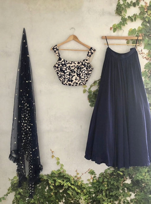 Navy Stardust & Silk