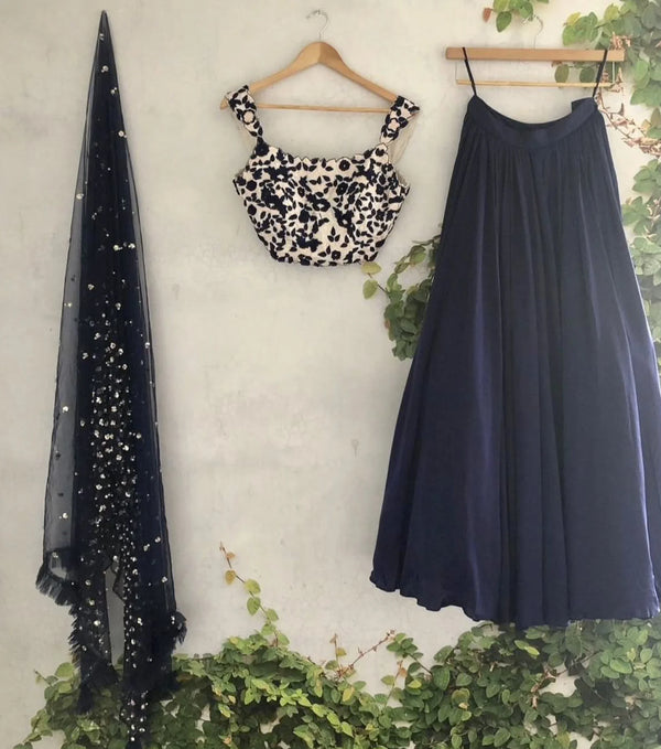 Navy Stardust & Silk