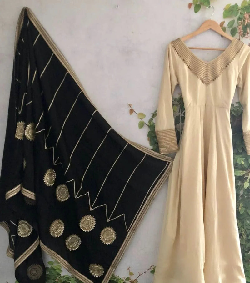 Gold Ribbon Anarkali